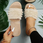 Comfortable EVA Beach Tassel Flat Flip Flop Sandals Fashion Slippers for Women - EX-STOCK CANADA