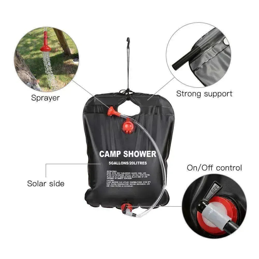 Compact 20L Solar Shower for Camping - EX-STOCK CANADA