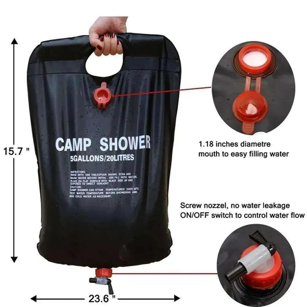 Compact 20L Solar Shower for Camping - EX-STOCK CANADA