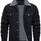 Corduroy Lapel Long Sleeve Plush Jacket Coat - EX-STOCK CANADA