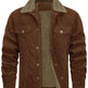 Corduroy Lapel Long Sleeve Plush Jacket Coat - EX-STOCK CANADA