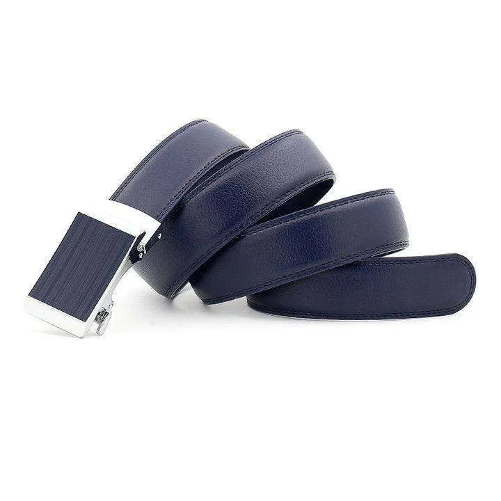 Cowhide Alloy Belt Automatic Buckle Business Casual Belt Men's Pant Belt - EX-STOCK CANADA