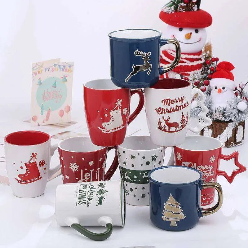 Creative Cute Cartoon Snowman Santa Claus Ceramic Cup Christmas Mug Small Gifts - EX-STOCK CANADA