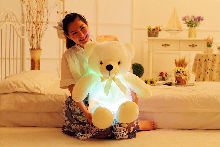 Creative Light Up LED Teddy Bear Stuffed Animals Plush Toy Colorful Glowing Christmas Gift For Kids Pillow - EX-STOCK CANADA