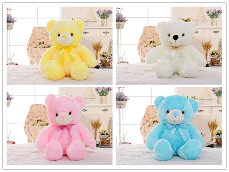 Creative Light Up LED Teddy Bear Stuffed Animals Plush Toy Colorful Glowing Christmas Gift For Kids Pillow - EX-STOCK CANADA