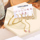 Creative Simple Retro Love Star Chain Ear rings Set - EX-STOCK CANADA