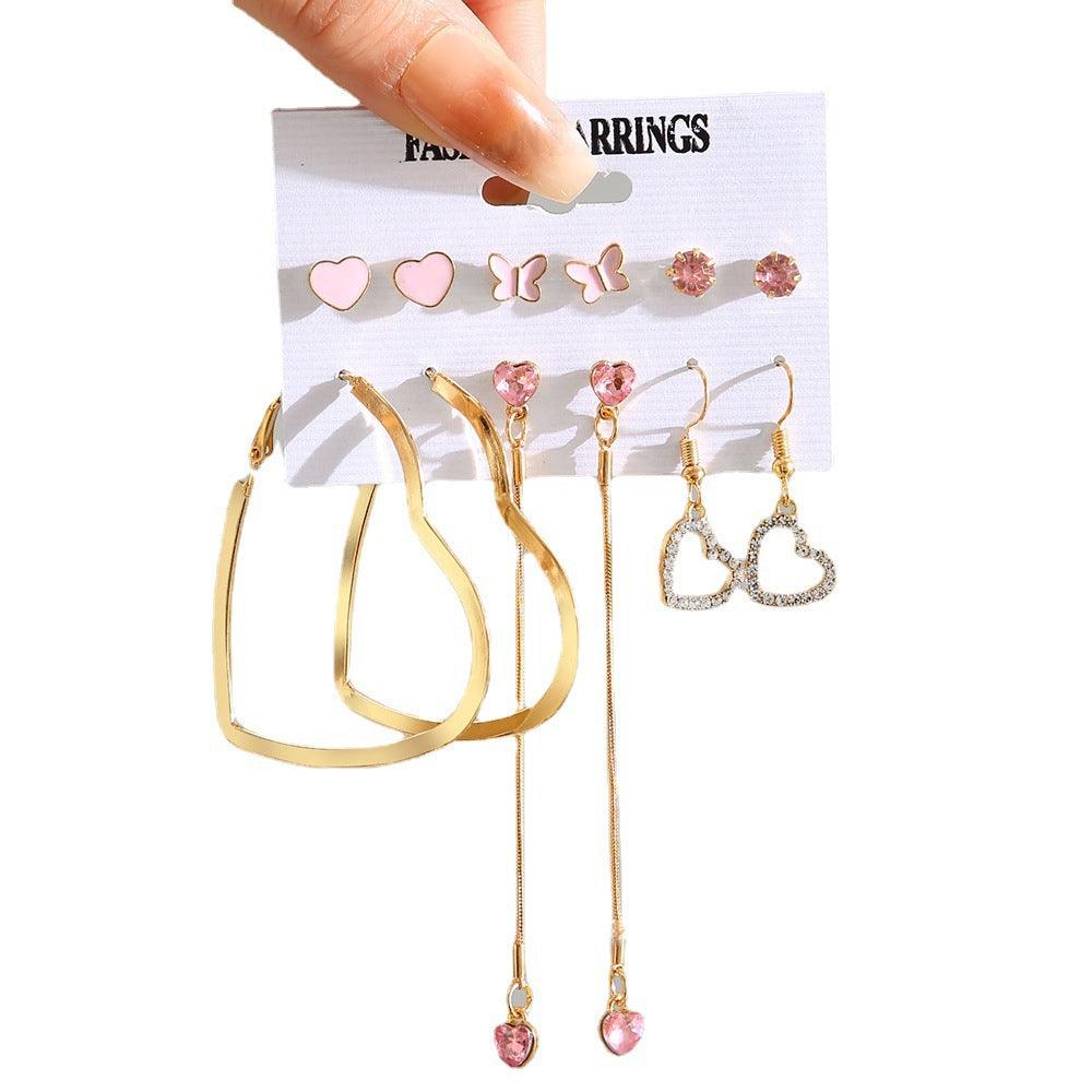 Creative Simple Retro Love Star Chain Ear rings Set - EX-STOCK CANADA