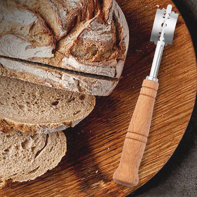 Creative Style Wooden Handle Arc Bread Stainless Steel Cutter Knife - EX-STOCK CANADA