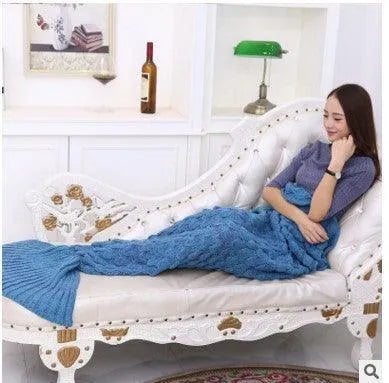 Creative Winter Woolen Mermaid Tail Sofa Blanket - EX-STOCK CANADA