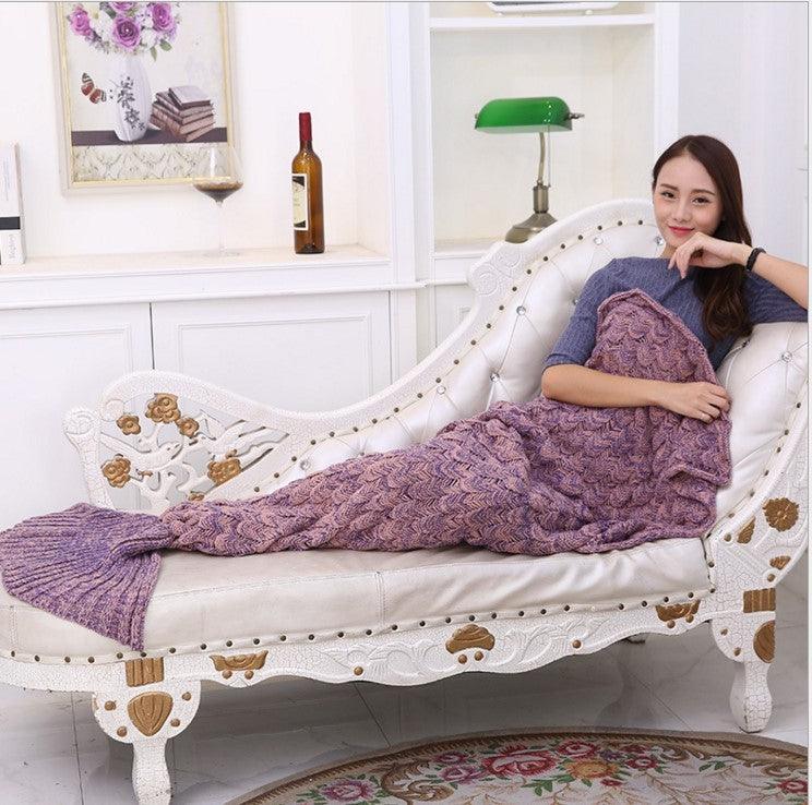 Creative Winter Woolen Mermaid Tail Sofa Blanket - EX-STOCK CANADA