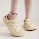 Cross-woven Clogs Shoes Summer Platform Baotou Dual-use Slippers Outdoor Garden Indoor Floor Bathroom Cozy Slipper Women House Shoes - EX-STOCK CANADA