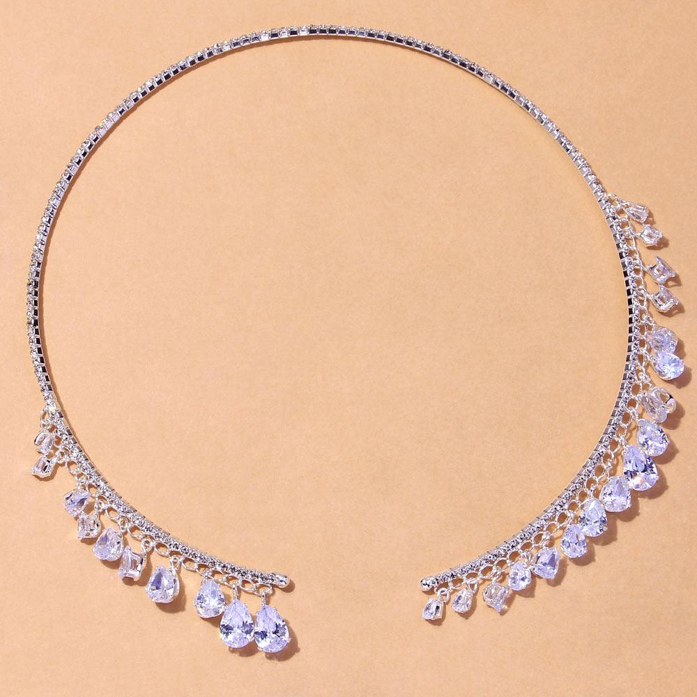 Crystal Rhinestone Collar Necklace for Women Weeding Bridesmaid Necklace Gold and Silver Necklace - EX-STOCK CANADA