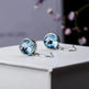 Crystal Square Sea Blue Simple Earrings - EX-STOCK CANADA