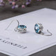 Crystal Square Sea Blue Simple Earrings - EX-STOCK CANADA