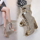 Crystal thick heel mesh hollow high heel - EX-STOCK CANADA