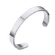 Custom Laser Engraving Smooth Stainless Steel Fine Bangle Jewelry C-shaped Bracelet - EX-STOCK CANADA