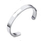 Custom Laser Engraving Smooth Stainless Steel Fine Bangle Jewelry C-shaped Bracelet - EX-STOCK CANADA