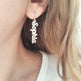 Custom Vertical Name Earrings Dangle Jewelry for Women Stainless Steel - EX-STOCK CANADA