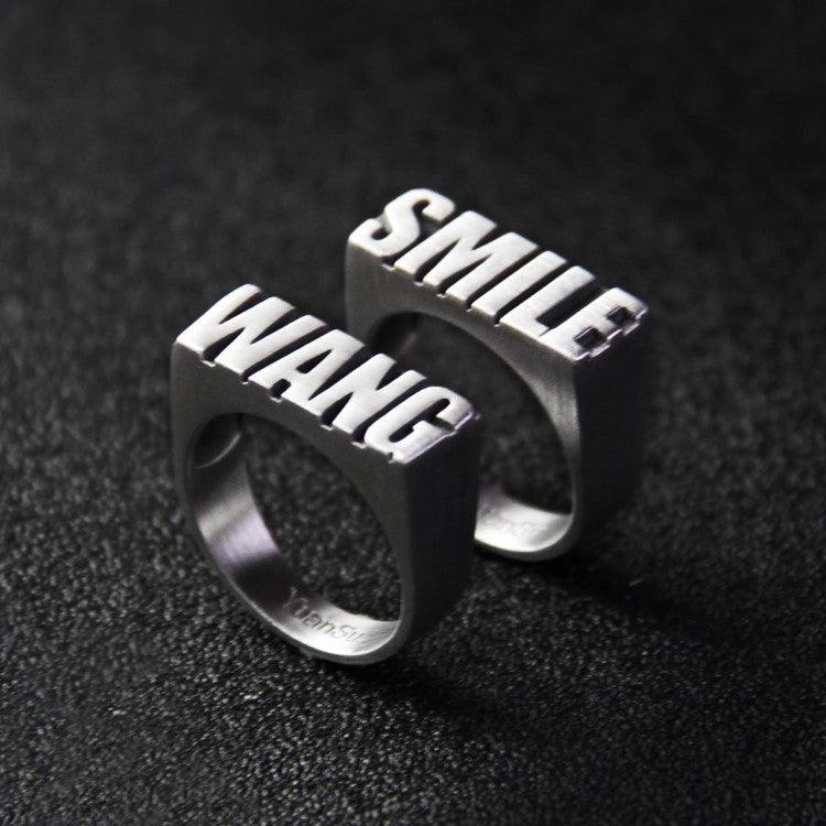 Customized Alphabet Couple Ring Customized Sterling Silver Couple Style - EX-STOCK CANADA