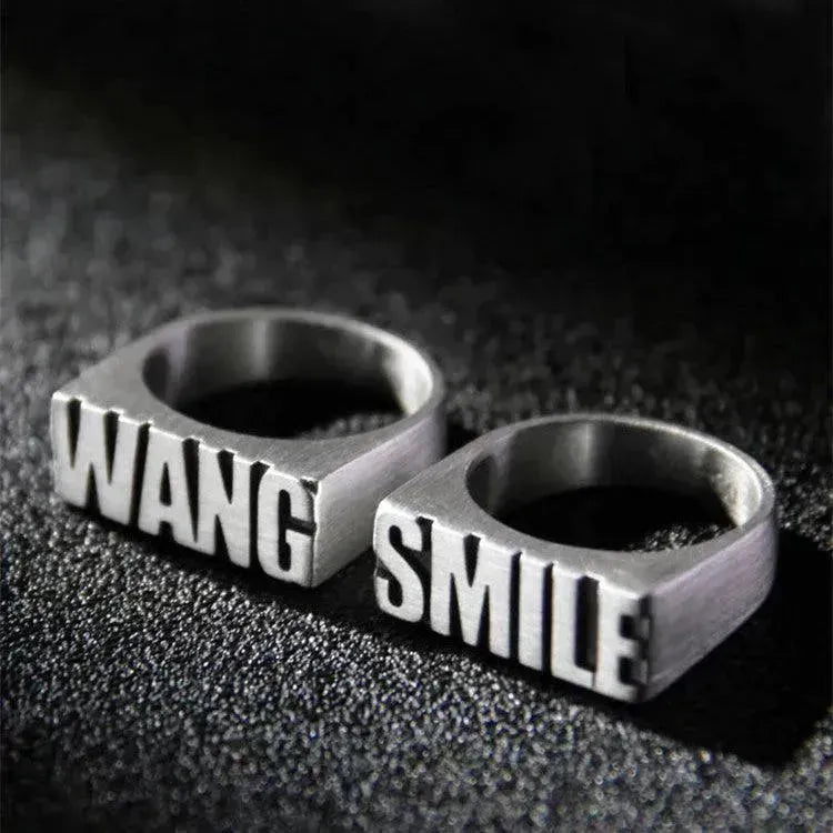 Customized Alphabet Couple Ring Customized Sterling Silver Couple Style - EX-STOCK CANADA