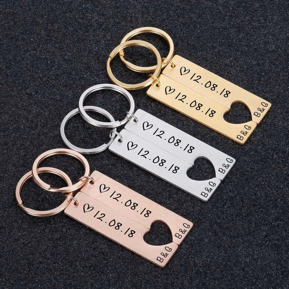 Customized Couples Electroplating Keychain - EX-STOCK CANADA