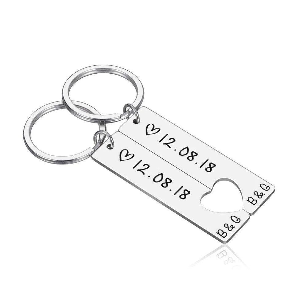 Customized Couples Electroplating Keychain - EX-STOCK CANADA