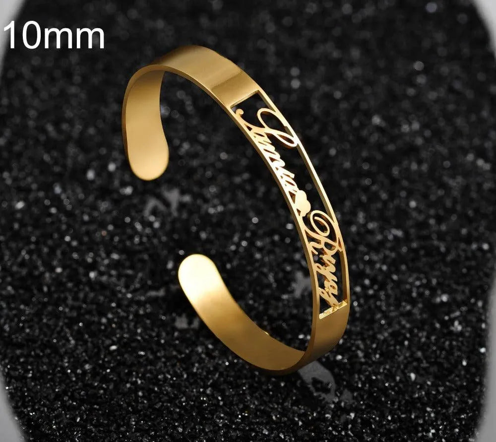 Customized Name Bracelet Personalized Custom Bangles Stainless Steel Jewelry - EX-STOCK CANADA