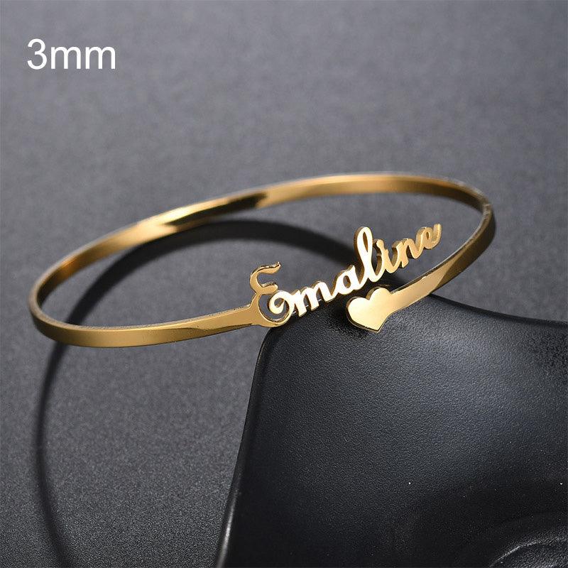 Customized Name Bracelet Personalized Custom Bangles Stainless Steel Jewelry - EX-STOCK CANADA