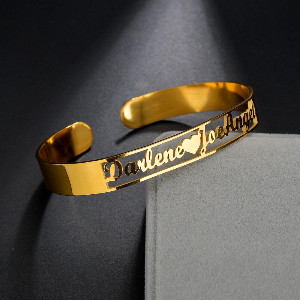 Customized Name Bracelet Personalized Custom Bangles Stainless Steel Jewelry - EX-STOCK CANADA