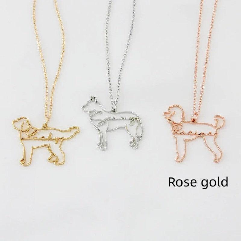 Customized Pet Shape Name Pendant Stainless Steel Necklaces For Women Personalized Cat Necklace Animal Memorial For Pet Lover - EX-STOCK CANADA