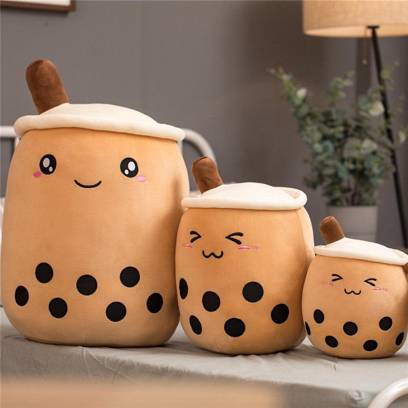 Cute Fruit Drink Plush Stuffed Soft Strawberry Milk Tea Plush Boba Tea Cup Toy Bubble Tea Pillow Cushion Kids Gift - EX-STOCK CANADA