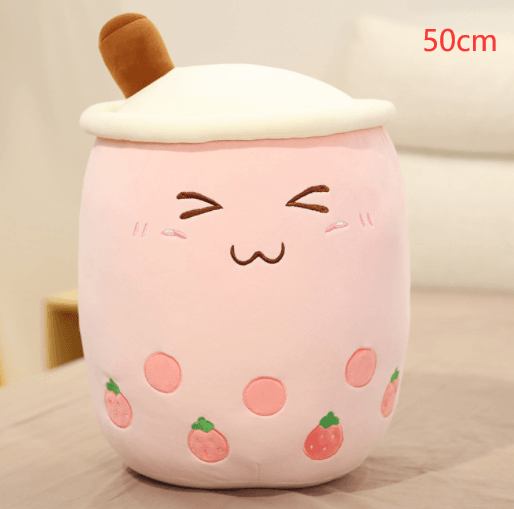 Cute Fruit Drink Plush Stuffed Soft Strawberry Milk Tea Plush Boba Tea Cup Toy Bubble Tea Pillow Cushion Kids Gift - EX-STOCK CANADA