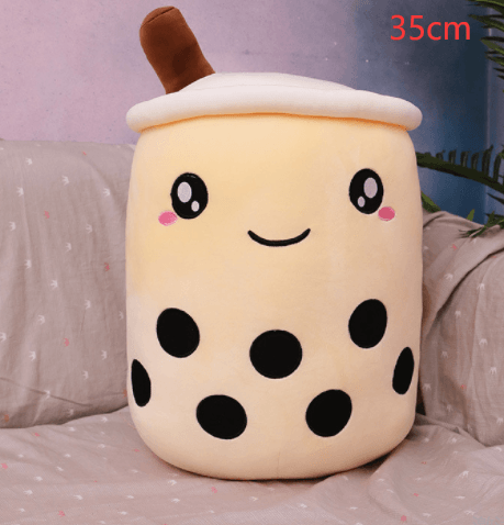 Cute Fruit Drink Plush Stuffed Soft Strawberry Milk Tea Plush Boba Tea Cup Toy Bubble Tea Pillow Cushion Kids Gift - EX-STOCK CANADA