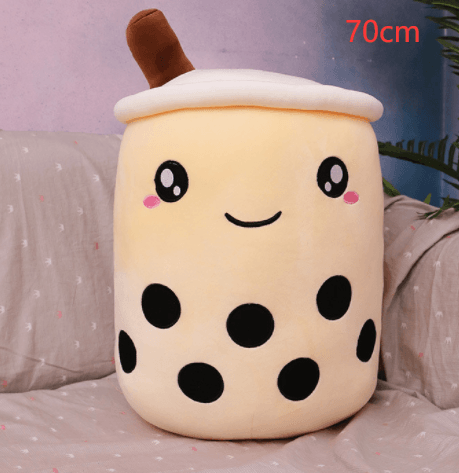 Cute Fruit Drink Plush Stuffed Soft Strawberry Milk Tea Plush Boba Tea Cup Toy Bubble Tea Pillow Cushion Kids Gift - EX-STOCK CANADA