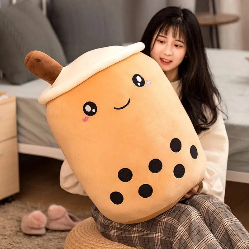 Cute Fruit Drink Plush Stuffed Soft Strawberry Milk Tea Plush Boba Tea Cup Toy Bubble Tea Pillow Cushion Kids Gift - EX-STOCK CANADA