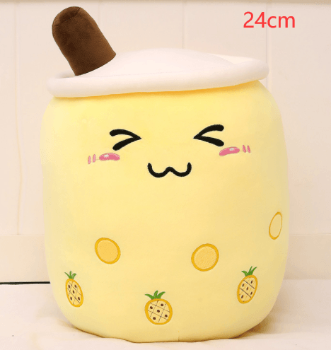 Cute Fruit Drink Plush Stuffed Soft Strawberry Milk Tea Plush Boba Tea Cup Toy Bubble Tea Pillow Cushion Kids Gift - EX-STOCK CANADA