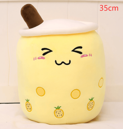 Cute Fruit Drink Plush Stuffed Soft Strawberry Milk Tea Plush Boba Tea Cup Toy Bubble Tea Pillow Cushion Kids Gift - EX-STOCK CANADA