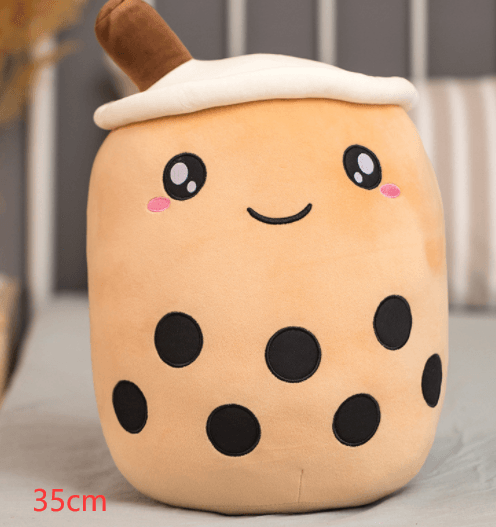 Cute Fruit Drink Plush Stuffed Soft Strawberry Milk Tea Plush Boba Tea Cup Toy Bubble Tea Pillow Cushion Kids Gift - EX-STOCK CANADA