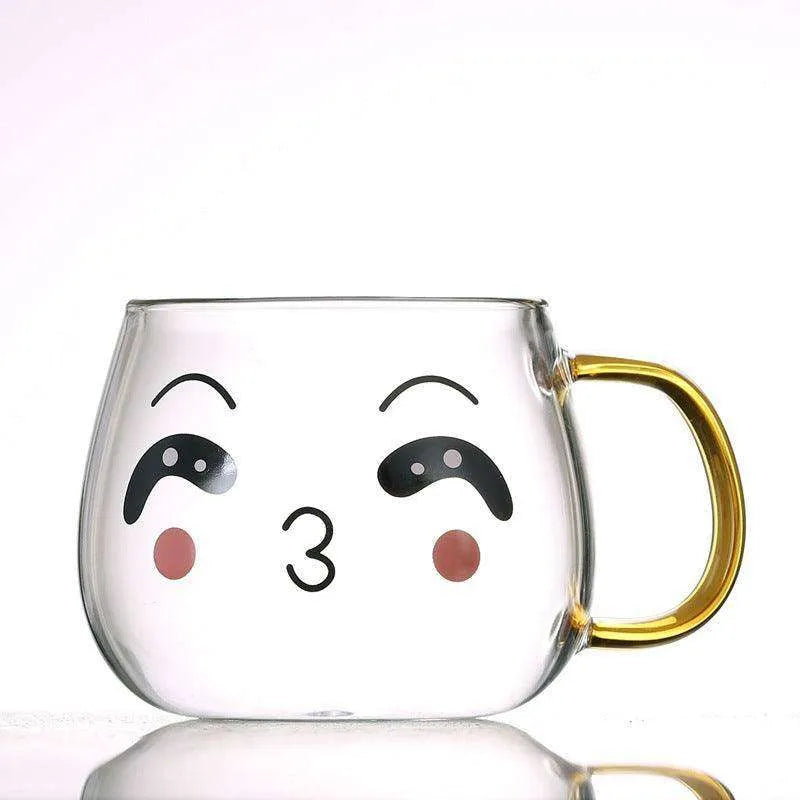 Cute Glass Expression Coffee Cup Mug - EX-STOCK CANADA