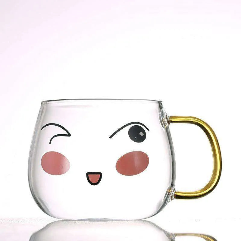 Cute Glass Expression Coffee Cup Mug - EX-STOCK CANADA