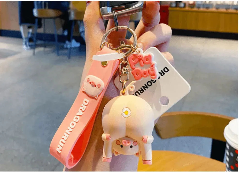 Cute Original Pig Chrysanthemum Keychain Trend Keychain - EX-STOCK CANADA