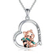 Cute Red Panda inside Heart Sterling 925 Silver Necklace - EX-STOCK CANADA