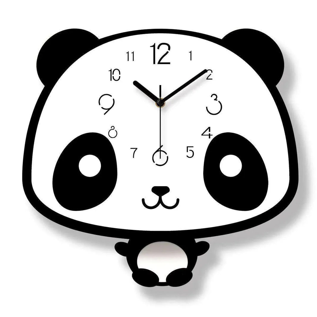 Cute swinging panda wall clock - EX-STOCK CANADA