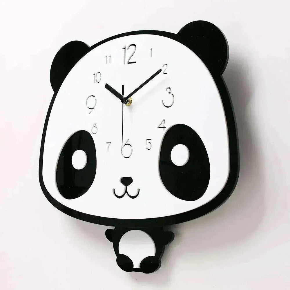 Cute swinging panda wall clock - EX-STOCK CANADA