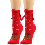 Medias de Navidad Autumn Winter Cotton Magnet Lodestone Hand Tube Socks