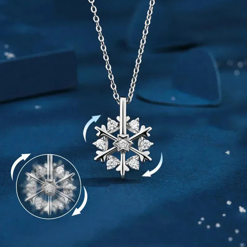 Luxury Rhinestone Christmas Snowflakes Necklace Gift for women