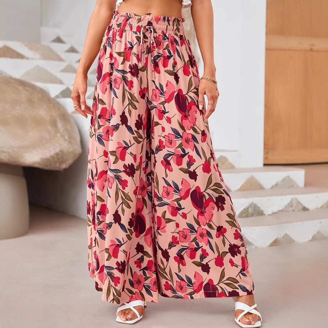 Printed Comfortable Casual Wide-leg Trousers