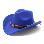 Ethnic Style Metal Feather Western Denim Top Hat Cowboy hat