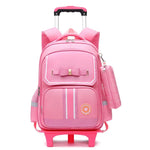 Primary School Children Burden-relieving Trolley Backpack Lunch Box Bag for Kids