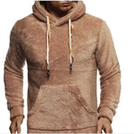 Autumn Winter Drawstring Fleece Hoodie Pulever para hombres